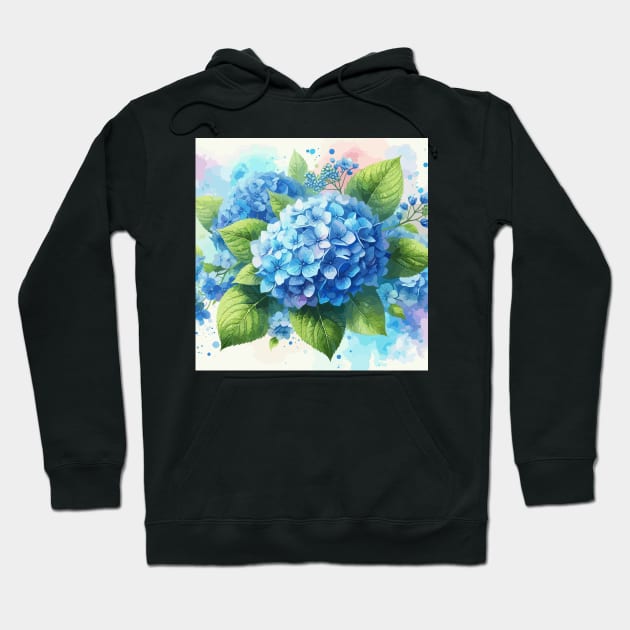 Blue Hydrangea Flowers Hoodie by Jenni Arts